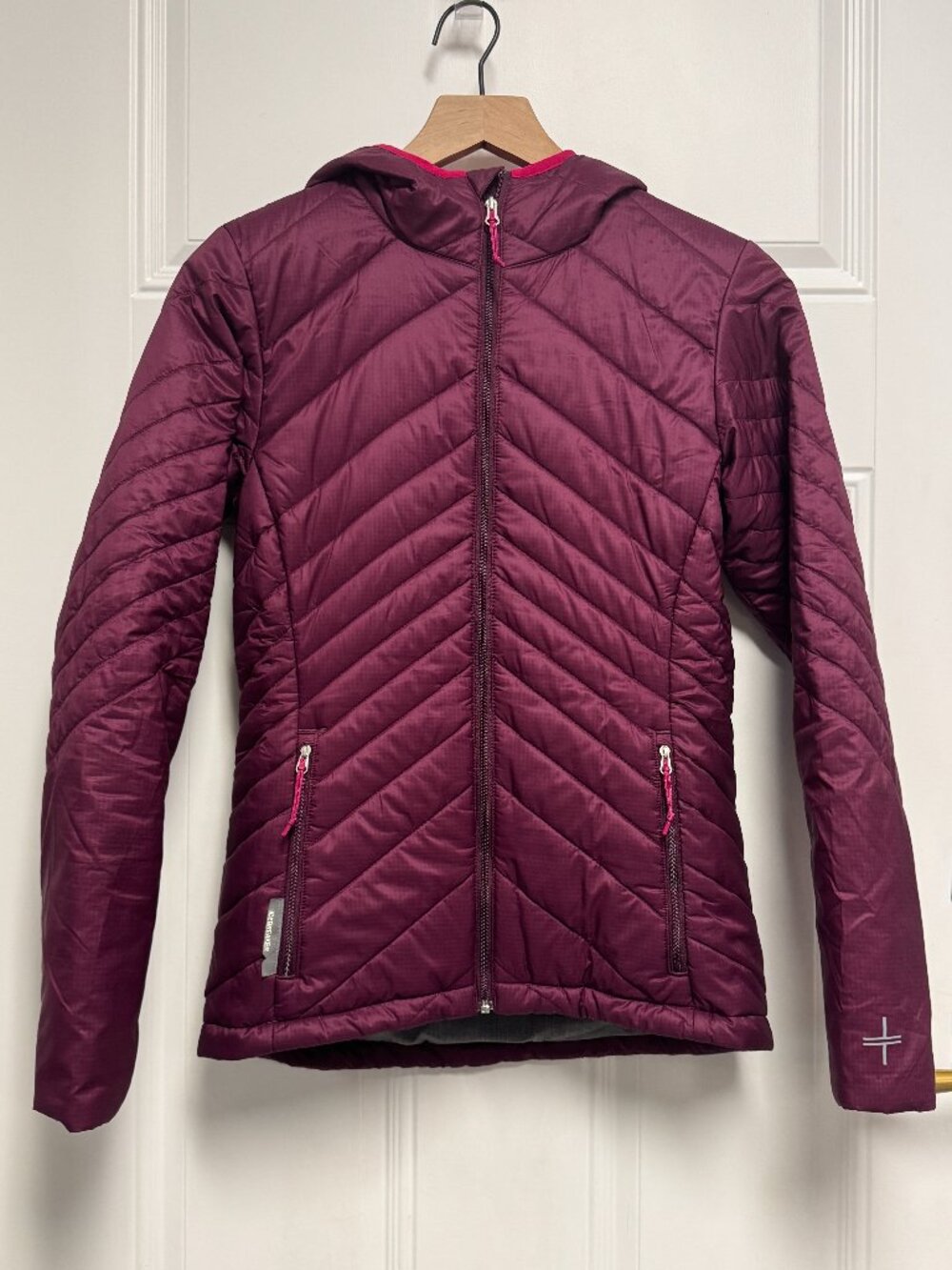 Icebreaker Halo MerinoLOFT Hooded Jacket, plum/burgundy/pink, XS